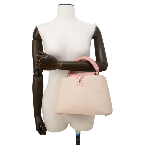 Louis Vuitton Handbag Taurillon Ostrich Capucines Pink Shoulder Bag - Picture 4 of 11